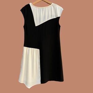 Charles Henry Color-Blocked Black & White Dress - XS